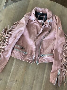 Mauritius - Zoe RF Leather Jacket - Light Pink - New With Tags